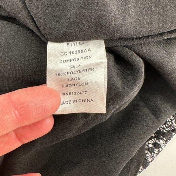 Anthropologie NSR Black Naomi Surplice Lace Cross Over Small Pullover Dress NWT - Picture 10 of 10